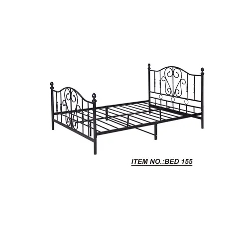 Best Selling Black Single Metal Steel Frame Bed For Dormitory Use