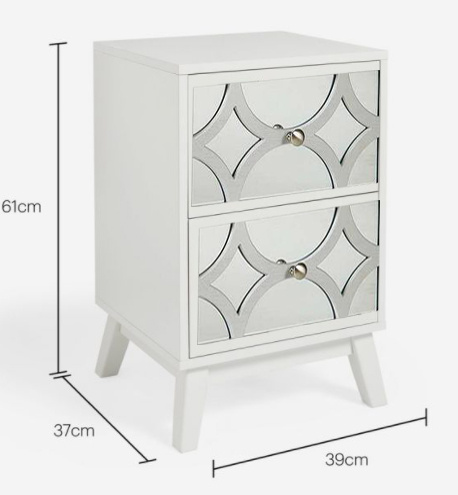 French Decorative Stylish Furniture Two Drawers Bedside Table