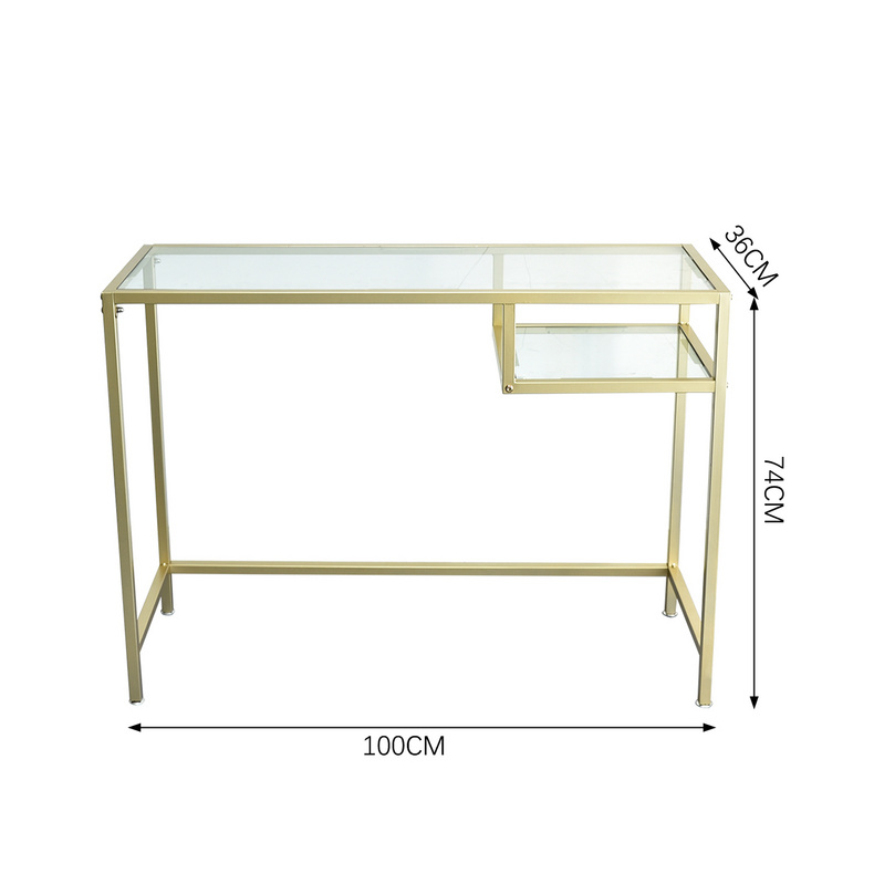 Selected Color Tempered Glass Classic Furniture Console Table Compact Desk