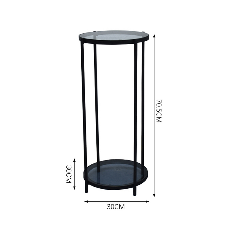 Small Home Furniture Two Layers Tempered Glass Coffee Side Table
