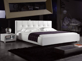Modern Double Size Leather Bed