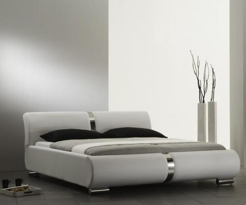 White Leather King Size Upholstery Bed
