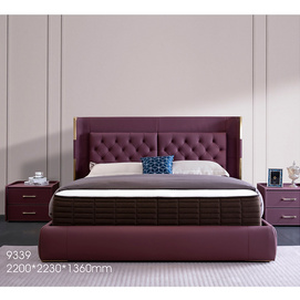 luxury design lit upholstered home kingsize bedroom furniture leather bed set