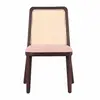 Nordic Designer Dining Room Restaurant Furniture Solid Wood Chair Natural Rattan Back Cane Woven Fabric Cushion Dining Chair