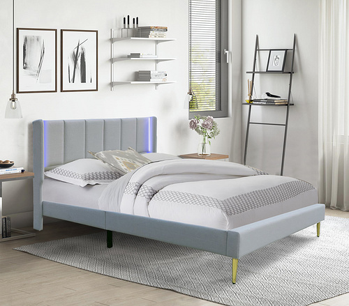 New deign upholstered bed with led light