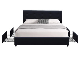 New design very nice price bed frame with four metal drawers