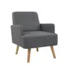 Nordic sofa simple modern single cloth leisure sofa chair bedroom living room study back chair with footstool