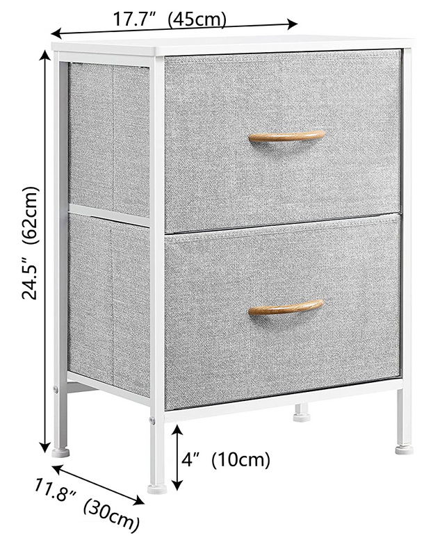 2 Drawers storage cabinet-plastic handle