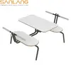 SANLANG design restaurant furniture metal base conjoined table and chair set