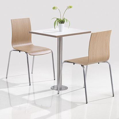 restaurant furniture metal base table and stackable chair set