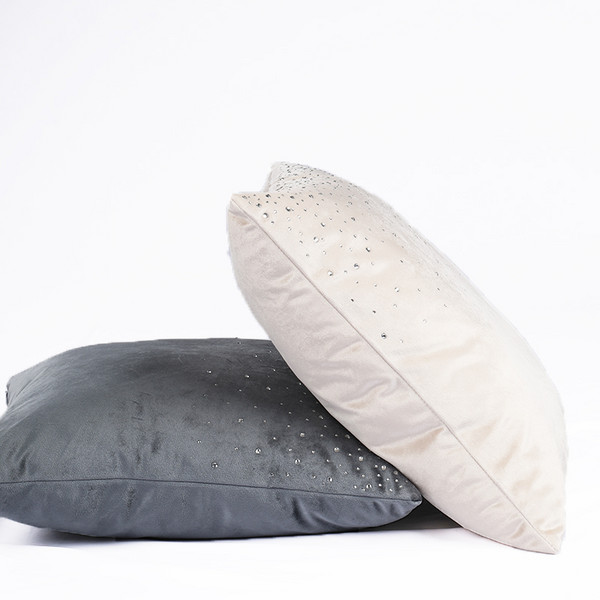 Hema-OEM Stone Decorated Shiny Velvet Cushion 1891-003-2