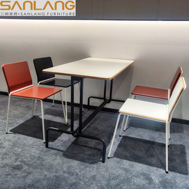 SANLANG design restaurant furniture metal base table and chair set