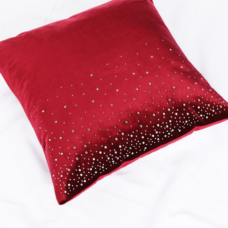 Hema-OEM Stone Decorated Shiny Velvet Cushion 1891-003-2