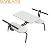 SANLANG design restaurant furniture metal base conjoined table and chair set