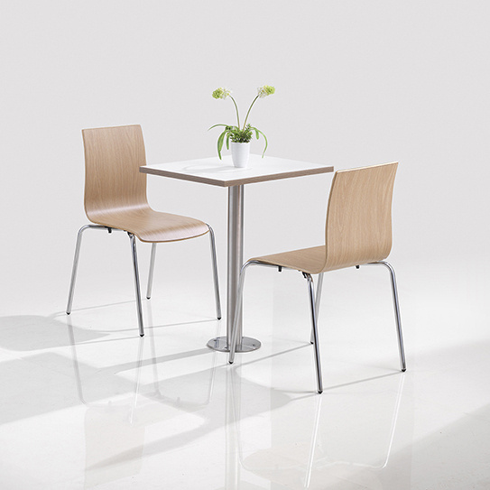 restaurant furniture metal base table and stackable chair set