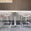 SANLANG design restaurant furniture metal base bar table and chair set