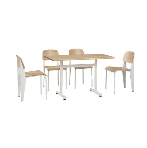 restaurant furniture metal White base table and chair set