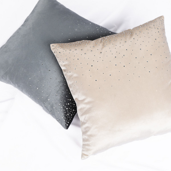Hema-OEM Stone Decorated Shiny Velvet Cushion 1891-003-2