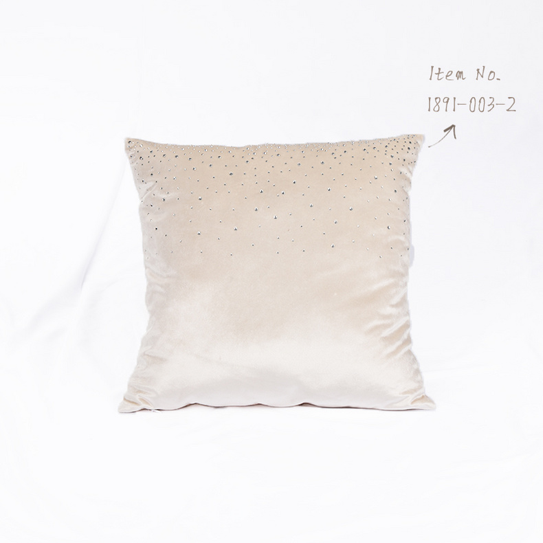 Hema-OEM Stone Decorated Shiny Velvet Cushion 1891-003-2
