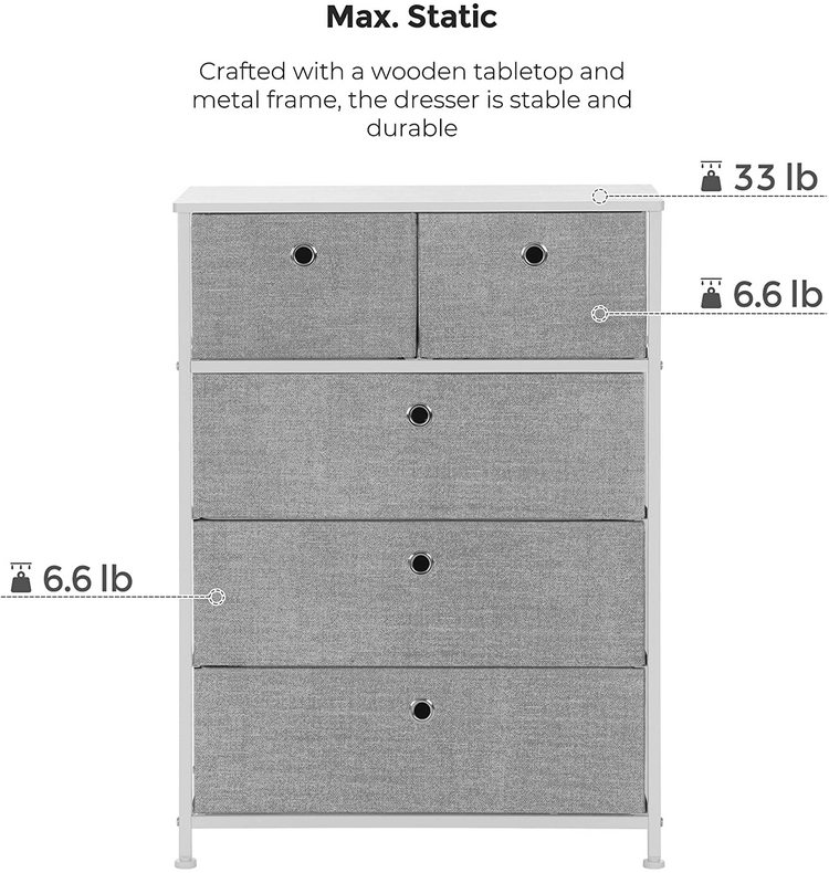 Living Room Iran Flame 5 Drawers Storage Cabinet