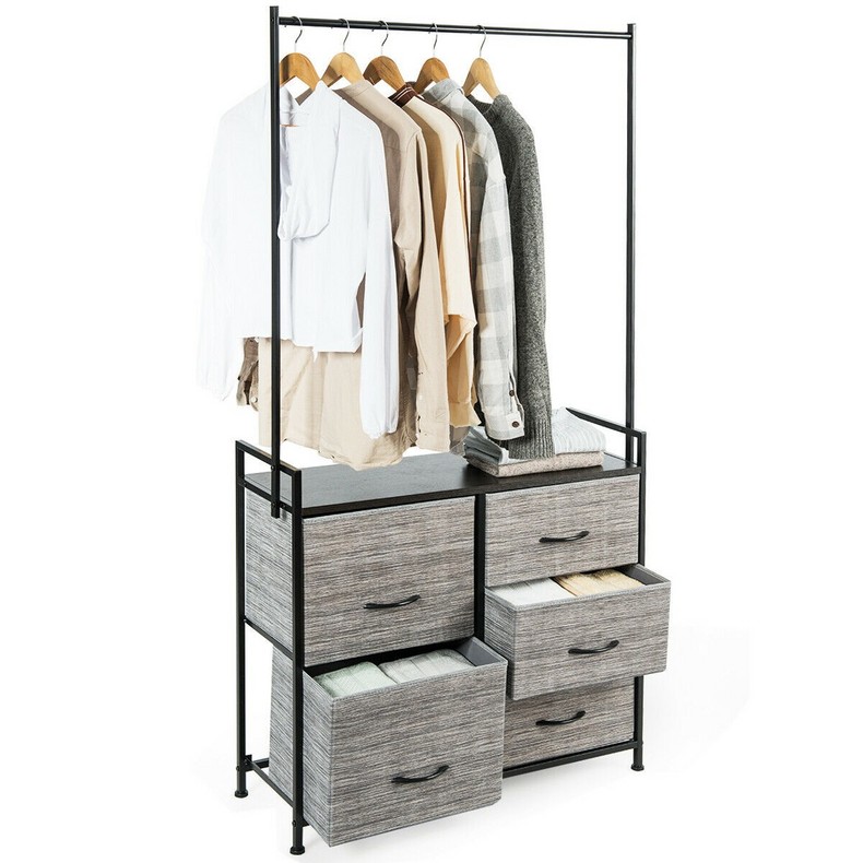 Iran Flame Garment Rack with 5 Drawers