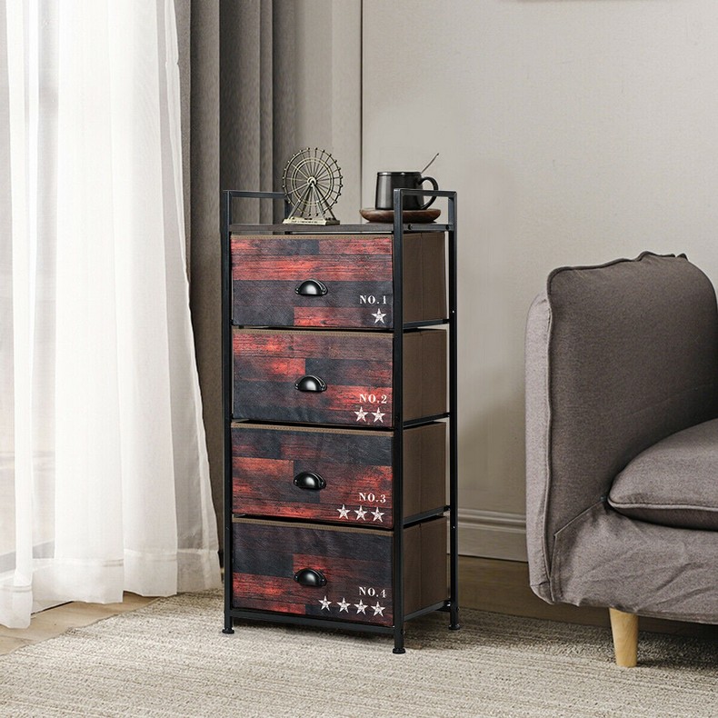 Living Room Iran Flame 4 Drawers Storage Cabinet