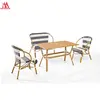 Outdoor Rattan Conversation Set Garden Wicker Chairs Set of 4 Seater And Table Patio Bistro Rattan Aluminum bamboo Furniture