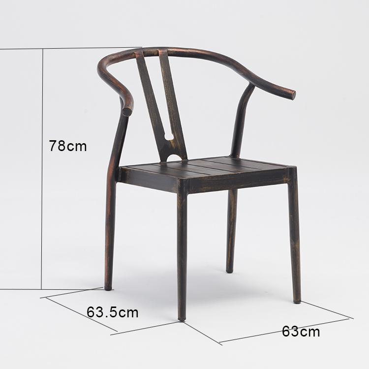 Outdoor Furniture Cheap Price All Aluminum Stackable Dining Chair Wishbone Counter Stool Restaurant Hotel Metal Chairs In Stock