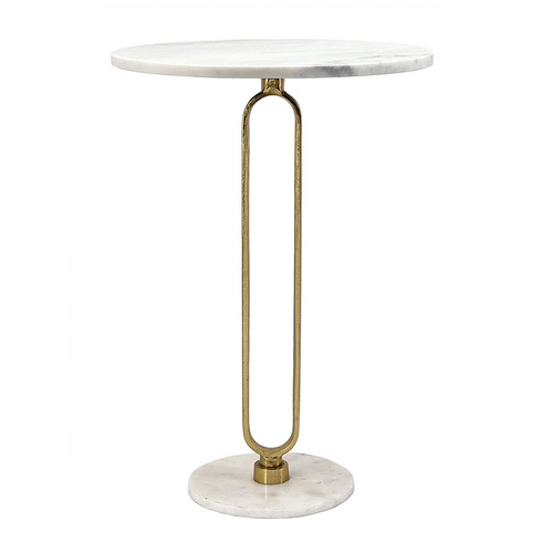 82931-SA Aluminum Oval Steam Marble Table,40.6 X 40.6 X 61,70% Marble,30% Aluminum