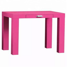 modern white pink strong legs PU office table desk