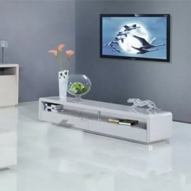 MDF PU high glossy painting white two drawer TV stand narrow, TV stand with dvd cabinet