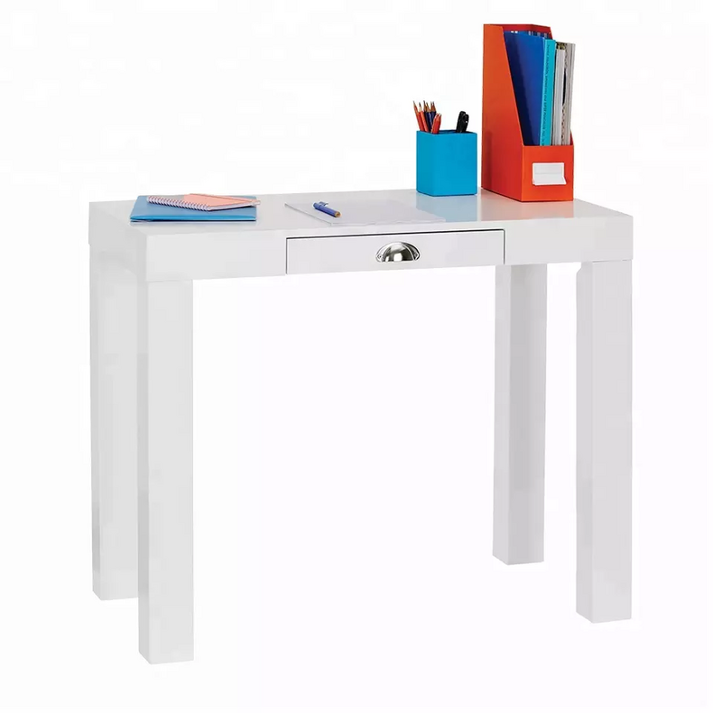 modern white pink strong legs PU office table desk