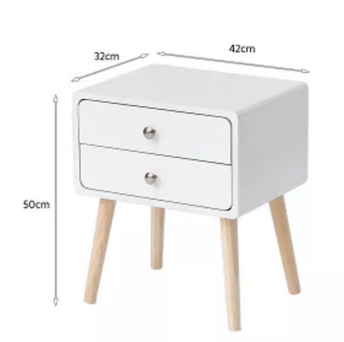 minimalist modern white 2 drawer bedside table  MDF with painting