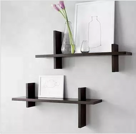 Nordic design modern Mini 2 wooden MDF wall mounting decoration floating shelf set corner