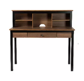 High quality latest office table book shelf design home student  wooden leg computer desk with drawer