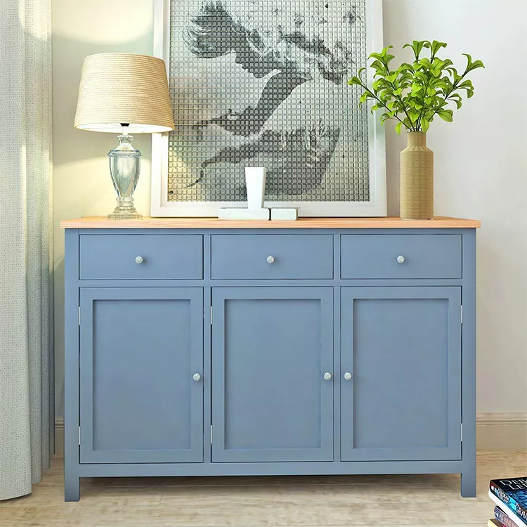 mdf luxury blue grey modern european italian stylish cubist custom hotel 3 door dining living room cabinet buffet and sideboard