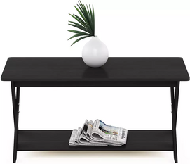 2 tier black modern side table