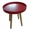 nordic modern  small beautiful red lacquer grey round nightstand beside table