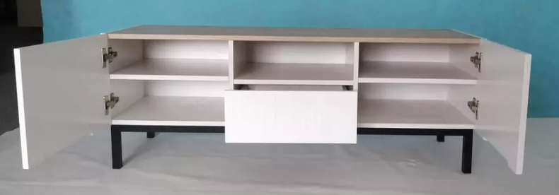 wooden minimalist hall floor tv stand in a sitting room