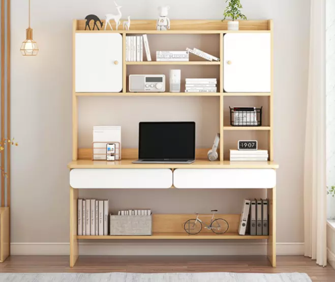 writing desk with book shelf