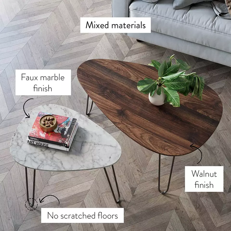 wooden modern luxury coffee table set