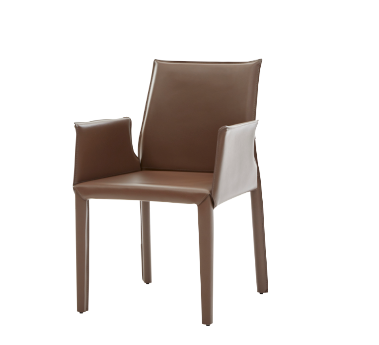 Modern Arm Chair Saddle Leather Dining Chair YC-08