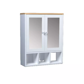 white wall dressing mount mirror cabinet in bathroom wooden