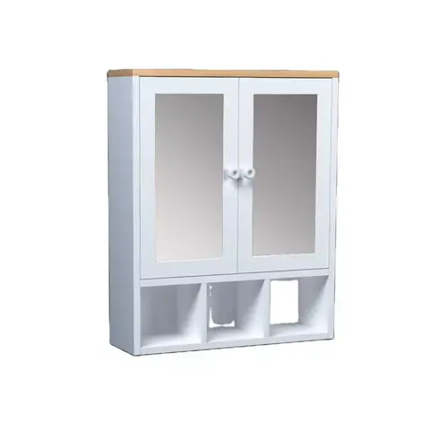 white wall dressing mount mirror cabinet in bathroom wooden