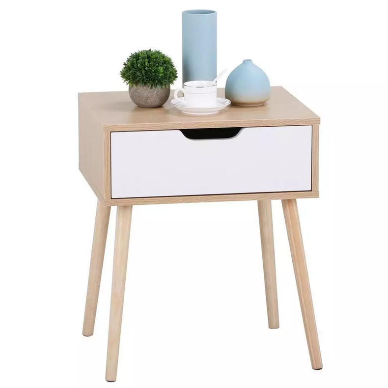 small size design modern white and gold laminated beside table