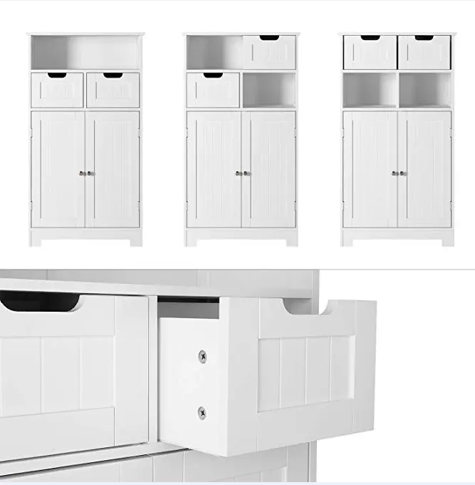 hot sale modern cheap mdf white painting two door side cabinet for bathroom