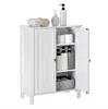 hot sale modern cheap mdf white black painting two door side floor cabinet for bathroom