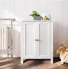 hot sale modern cheap mdf white black painting two door side floor cabinet for bathroom