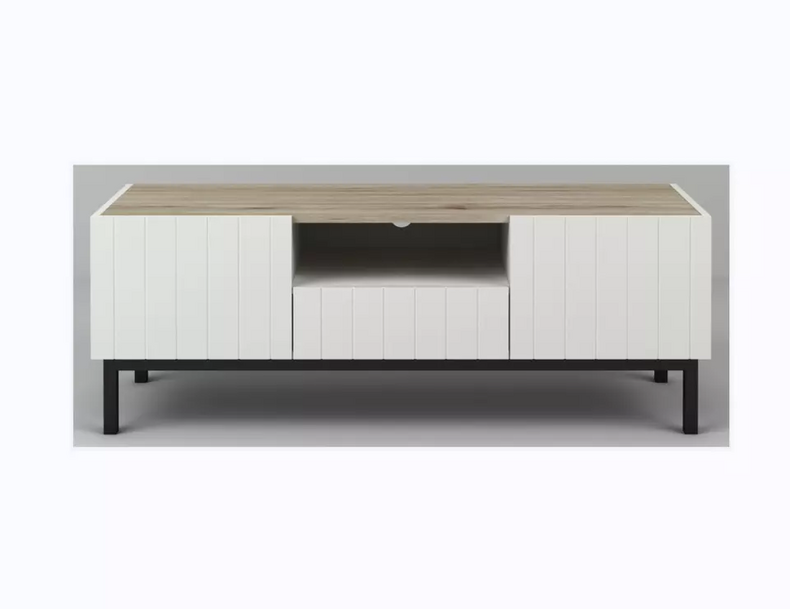 wooden minimalist hall floor tv stand in a sitiing room
