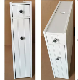 Hot sale modern cheap MDF white painting one drawer one door tissue cabinet bathroom